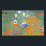 Gustav Klimt Flower Garden Cottage Natuur Rechthoekige Sticker<br><div class="desc">Een prachtig tuinschilderij - dit is een klassiek schilderij van Gustav Klimt,  genaamd Cottage Garden,  of Bauergarten,  1907,  dat is een close-up van een bloementuin,  een kleurrijk bloemschilderij.</div>