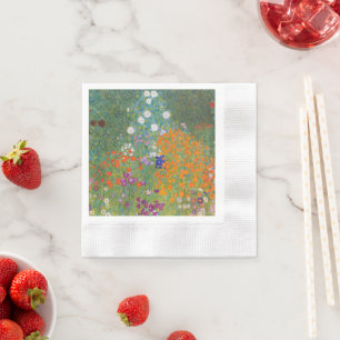Gustav Klimt Flower Garden Cottage Natuur Servet