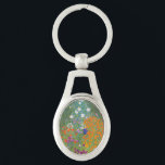 Gustav Klimt Flower Garden Cottage Natuur Sleutelhanger<br><div class="desc">Een prachtig tuinschilderij - dit is een klassiek schilderij van Gustav Klimt,  genaamd Cottage Garden,  of Bauergarten,  1907,  dat is een close-up van een bloementuin,  een kleurrijk bloemschilderij.</div>