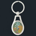 Gustav Klimt Flower Garden Cottage Natuur Sleutelhanger<br><div class="desc">Een prachtig tuinschilderij - dit is een klassiek schilderij van Gustav Klimt,  genaamd Cottage Garden,  of Bauergarten,  1907,  dat is een close-up van een bloementuin,  een kleurrijk bloemschilderij.</div>