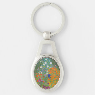 Gustav Klimt Flower Garden Cottage Natuur Sleutelhanger