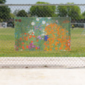 Gustav Klimt Flower Garden Cottage Natuur Spandoek (Insitu)