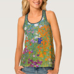 Gustav Klimt Flower Garden Cottage Natuur Tanktop<br><div class="desc">Een prachtig tuinschilderij - dit is een klassiek schilderij van Gustav Klimt,  genaamd Cottage Garden,  of Bauergarten,  1907,  dat is een close-up van een bloementuin,  een kleurrijk bloemschilderij.</div>