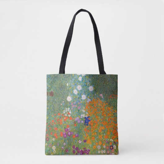 Gustav Klimt Flower Garden Cottage Natuur Tote Bag (Voorkant)
