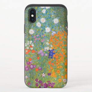 Gustav Klimt Flower Garden Cottage Natuur iPhone X Schuifbaar Hoesje