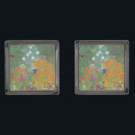 Gustav Klimt Flower Garden Cottage Natuur Verbronsde Manchetknopen<br><div class="desc">Een prachtig tuinschilderij - dit is een klassiek schilderij van Gustav Klimt,  genaamd Cottage Garden,  of Bauergarten,  1907,  dat is een close-up van een bloementuin,  een kleurrijk bloemschilderij.</div>
