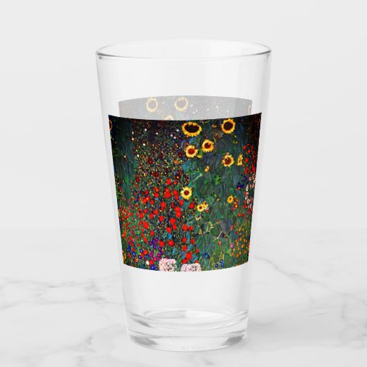 Gustav Klimt Flower Garden Glas (Voorkant)