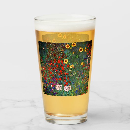 Gustav Klimt Flower Garden Glas (Voorkant gevuld)