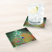 Gustav Klimt Flower Garden Glazen Onderzetter (Schuin)