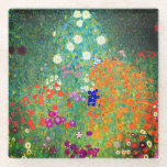 Gustav Klimt Flower Garden Glazen Onderzetter<br><div class="desc">Glazen Onderzetter met schilderij van Gustav Klimt Flower Garden (1906). Een prachtige tuin van paarse,  rode,  witte,  blauwe en oranje bloemen. Een groot geschenk voor fans van Art Nouveau en Oostenrijkse kunst.</div>