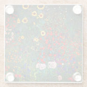 Gustav Klimt Flower Garden Glazen Onderzetter (Achterkant)