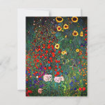 Gustav Klimt Flower Garden Kaart<br><div class="desc">Kaart met Boerderij van het olieverfschilderij van Gustav Klimt Garden met zonnebloemen (1907). Een prachtige tuin van zonnebloemen en voortreffelijke blauwe,  rode,  paarse,  roze en witte bloemen. Een groot geschenk voor fans van Art Nouveau en Oostenrijkse kunst.</div>