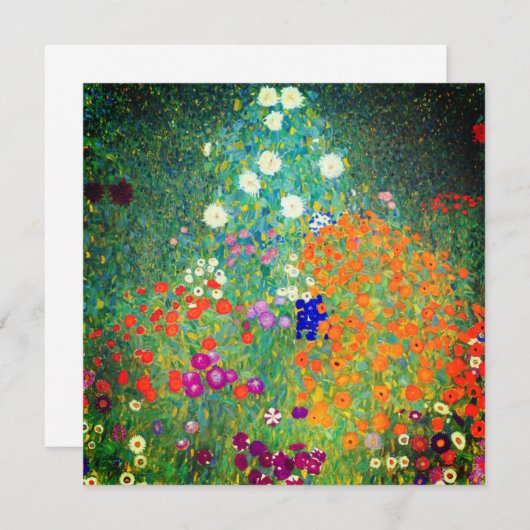 Gustav Klimt Flower Garden Kaart (Voorkant / Achterkant)