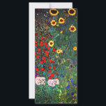 Gustav Klimt Flower Garden Kaart<br><div class="desc">Kaart met Boerderij van het olieverfschilderij van Gustav Klimt Garden met zonnebloemen (1907). Een prachtige tuin van zonnebloemen en voortreffelijke blauwe,  rode,  paarse,  roze en witte bloemen. Een groot geschenk voor fans van Art Nouveau en Oostenrijkse kunst.</div>