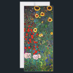 Gustav Klimt Flower Garden Kaart<br><div class="desc">Kaart met Boerderij van het olieverfschilderij van Gustav Klimt Garden met zonnebloemen (1907). Een prachtige tuin van zonnebloemen en voortreffelijke blauwe,  rode,  paarse,  roze en witte bloemen. Een groot geschenk voor fans van Art Nouveau en Oostenrijkse kunst.</div>