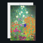 Gustav Klimt Flower Garden Kaart<br><div class="desc">Kaart met oliefilter van Gustav Klimt (1906). Een prachtige tuin van paarse,  rode,  witte,  blauwe en oranje bloemen. Een groot geschenk voor fans van Art Nouveau en Oostenrijkse kunst.</div>