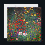 Gustav Klimt Flower Garden Kaart<br><div class="desc">Kaart met Boerderij van het olieverfschilderij van Gustav Klimt Garden met zonnebloemen (1907). Een prachtige tuin van zonnebloemen en voortreffelijke blauwe,  rode,  paarse,  roze en witte bloemen. Een groot geschenk voor fans van Art Nouveau en Oostenrijkse kunst.</div>