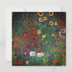 Gustav Klimt Flower Garden Kaart