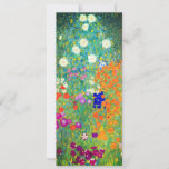 Gustav Klimt Flower Garden Kaart<br><div class="desc">Kaart met oliefilter van Gustav Klimt (1906). Een prachtige tuin van paarse,  rode,  witte,  blauwe en oranje bloemen. Een groot geschenk voor fans van Art Nouveau en Oostenrijkse kunst.</div>