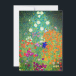 Gustav Klimt Flower Garden Kaart<br><div class="desc">Kaart met oliefilter van Gustav Klimt (1906). Een prachtige tuin van paarse,  rode,  witte,  blauwe en oranje bloemen. Een groot geschenk voor fans van Art Nouveau en Oostenrijkse kunst.</div>