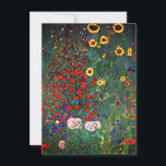 Gustav Klimt Flower Garden Kaart<br><div class="desc">Kaart met Boerderij van het olieverfschilderij van Gustav Klimt Garden met zonnebloemen (1907). Een prachtige tuin van zonnebloemen en voortreffelijke blauwe,  rode,  paarse,  roze en witte bloemen. Een groot geschenk voor fans van Art Nouveau en Oostenrijkse kunst.</div>