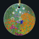 Gustav Klimt Flower Garden Keramisch Ornament<br><div class="desc">Ornament met oliefilter van Gustav Klimt (1906). Een prachtige tuin van paarse, rode, witte, blauwe en oranje bloemen. Een groot geschenk voor fans van Art Nouveau en Oostenrijkse kunst.</div>