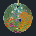 Gustav Klimt Flower Garden Keramisch Ornament<br><div class="desc">Ornament met oliefilter van Gustav Klimt (1906). Een prachtige tuin van paarse,  rode,  witte,  blauwe en oranje bloemen. Een groot geschenk voor fans van Art Nouveau en Oostenrijkse kunst.</div>