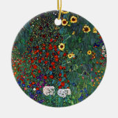 Gustav Klimt Flower Garden Keramisch Ornament (Voorkant)
