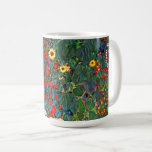 Gustav Klimt Flower Garden Koffiemok<br><div class="desc">KoffieMok met het Boerderij van het olieverfschilderij van Gustav Klimt Garden met zonnebloemen (1907). Een prachtige tuin van zonnebloemen en voortreffelijke blauwe,  rode,  paarse,  roze en witte bloemen. Een groot geschenk voor fans van Art Nouveau en Oostenrijkse kunst.</div>