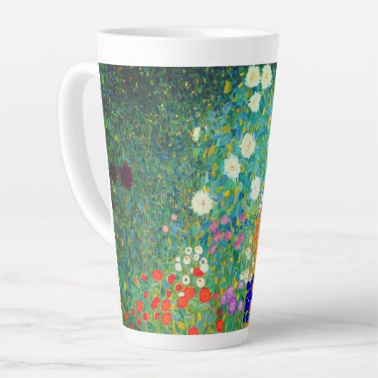 Gustav Klimt Flower Garden Latte Mok (Linkerhoek)