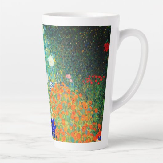Gustav Klimt Flower Garden Latte Mok (Rechts)