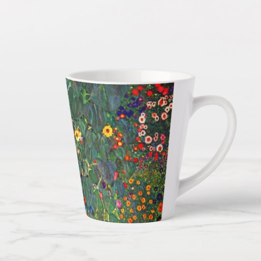 Gustav Klimt Flower Garden Latte Mok (Rechts)