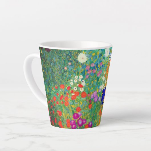 Gustav Klimt Flower Garden Latte Mok (Linkerhoek)