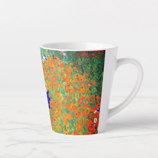 Gustav Klimt Flower Garden Latte Mok (Rechts)
