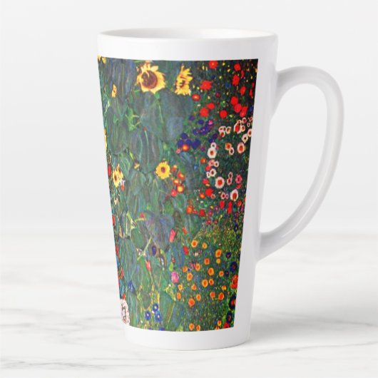 Gustav Klimt Flower Garden Latte Mok (Rechts)