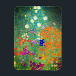 Gustav Klimt Flower Garden Magneet<br><div class="desc">Magnet met als schilderij van Gustav Klimt Flower Garden (1906). Een prachtige tuin van paarse,  rode,  witte,  blauwe en oranje bloemen. Een groot geschenk voor fans van Art Nouveau en Oostenrijkse kunst.</div>