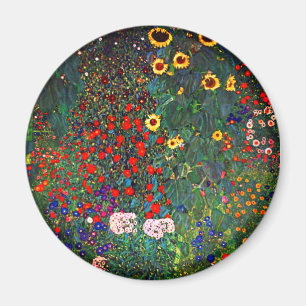Gustav Klimt Flower Garden Magneet