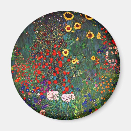Gustav Klimt Flower Garden Magneet (Voorkant)