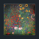Gustav Klimt Flower Garden Magneet<br><div class="desc">Magnet met Boerderij van het olieverf van Gustav Klimt Garden met zonnebloemen (1907). Een prachtige tuin van zonnebloemen en voortreffelijke blauwe,  rode,  paarse,  roze en witte bloemen. Een groot geschenk voor fans van Art Nouveau en Oostenrijkse kunst.</div>