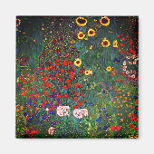 Gustav Klimt Flower Garden Magneet (Voorkant)