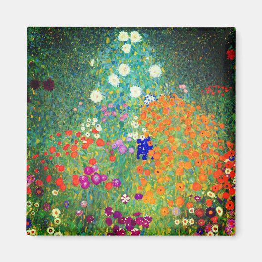 Gustav Klimt Flower Garden Magneet (Voorkant)