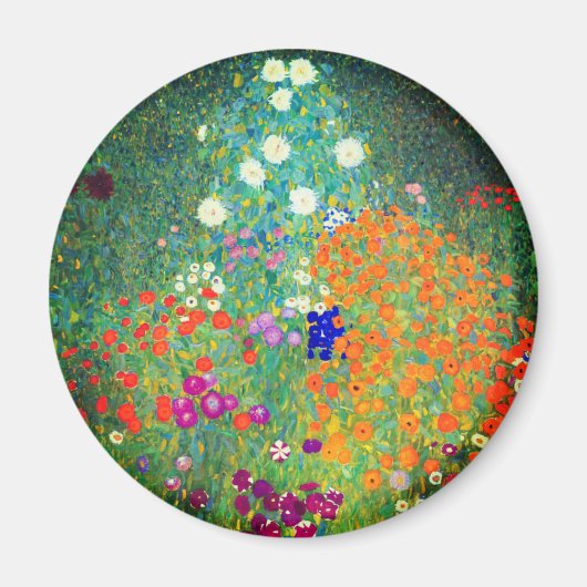 Gustav Klimt Flower Garden Magneet (Voorkant)