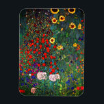 Gustav Klimt Flower Garden Magneet<br><div class="desc">Magnet met Boerderij van het olieverf van Gustav Klimt Garden met zonnebloemen (1907). Een prachtige tuin van zonnebloemen en voortreffelijke blauwe,  rode,  paarse,  roze en witte bloemen. Een groot geschenk voor fans van Art Nouveau en Oostenrijkse kunst.</div>