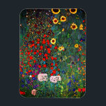 Gustav Klimt Flower Garden Magneet<br><div class="desc">Magnet met Boerderij van het olieverf van Gustav Klimt Garden met zonnebloemen (1907). Een prachtige tuin van zonnebloemen en voortreffelijke blauwe,  rode,  paarse,  roze en witte bloemen. Een groot geschenk voor fans van Art Nouveau en Oostenrijkse kunst.</div>