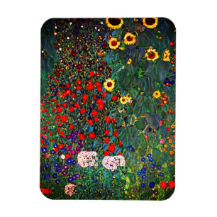 Gustav Klimt Flower Garden Magneet