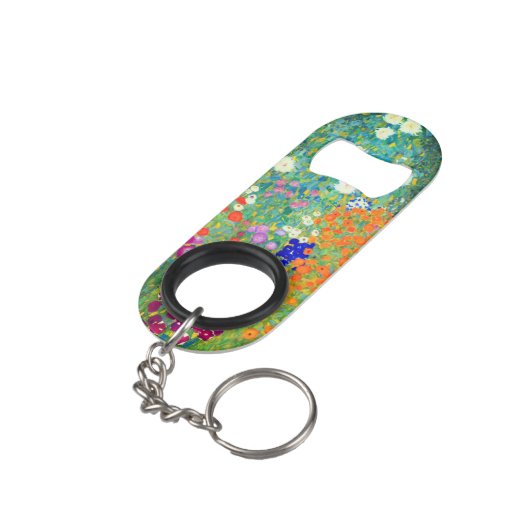 Gustav Klimt Flower Garden Mini Flessenopener (Achterkant Gekanteld)