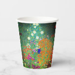 Gustav Klimt Flower Garden Papieren Bekers<br><div class="desc">Papierbekertjes met olieverfschilderij van Gustav Klimt Flower Garden (1906). Een prachtige tuin van paarse,  rode,  witte,  blauwe en oranje bloemen. Een groot geschenk voor fans van Art Nouveau en Oostenrijkse kunst.</div>