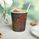 Gustav Klimt Flower Garden Papieren Bekers<br><div class="desc">Papierbekertjes met schilderwerk van Gustav Klimt Garden met zonnebloemen (1907). Een prachtige tuin van zonnebloemen en voortreffelijke blauwe,  rode,  paarse,  roze en witte bloemen. Een groot geschenk voor fans van Art Nouveau en Oostenrijkse kunst.</div>