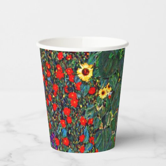Gustav Klimt Flower Garden Papieren Bekers (Links)