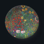 Gustav Klimt Flower Garden Papieren Bordje<br><div class="desc">Papieren Borden met Boerderij van het olieverf van Gustav Klimt Garden met zonnebloemen (1907). Een prachtige tuin van zonnebloemen en voortreffelijke blauwe,  rode,  paarse,  roze en witte bloemen. Een groot geschenk voor fans van Art Nouveau en Oostenrijkse kunst.</div>